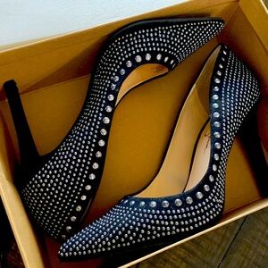 Black microsuede Jessica Simpson heels